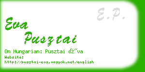 eva pusztai business card